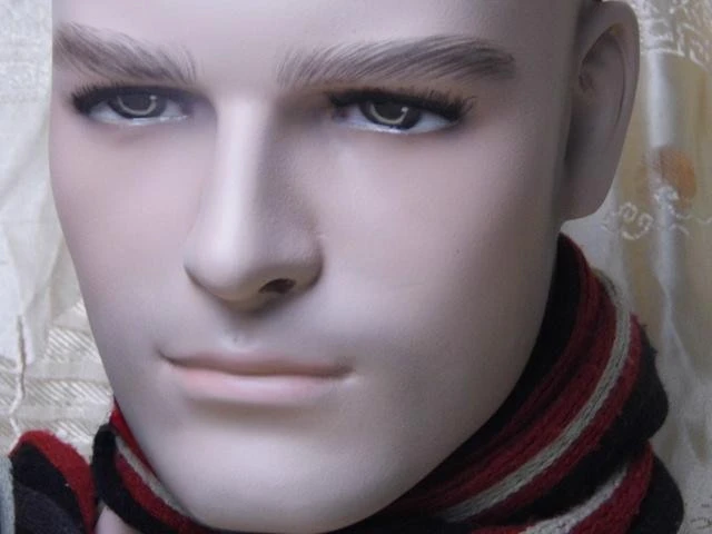 Realistic Fiberglass Male Mannequin Dummy Head for Wigs Hat Headphones Display Manikin Doll Heads