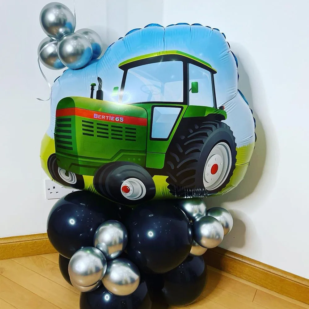 5pcs big Farm Tractor Giant Foil Balloons Tractor Helium Latex Ballons Tractor Themed Birthday Party Decorations Supplies