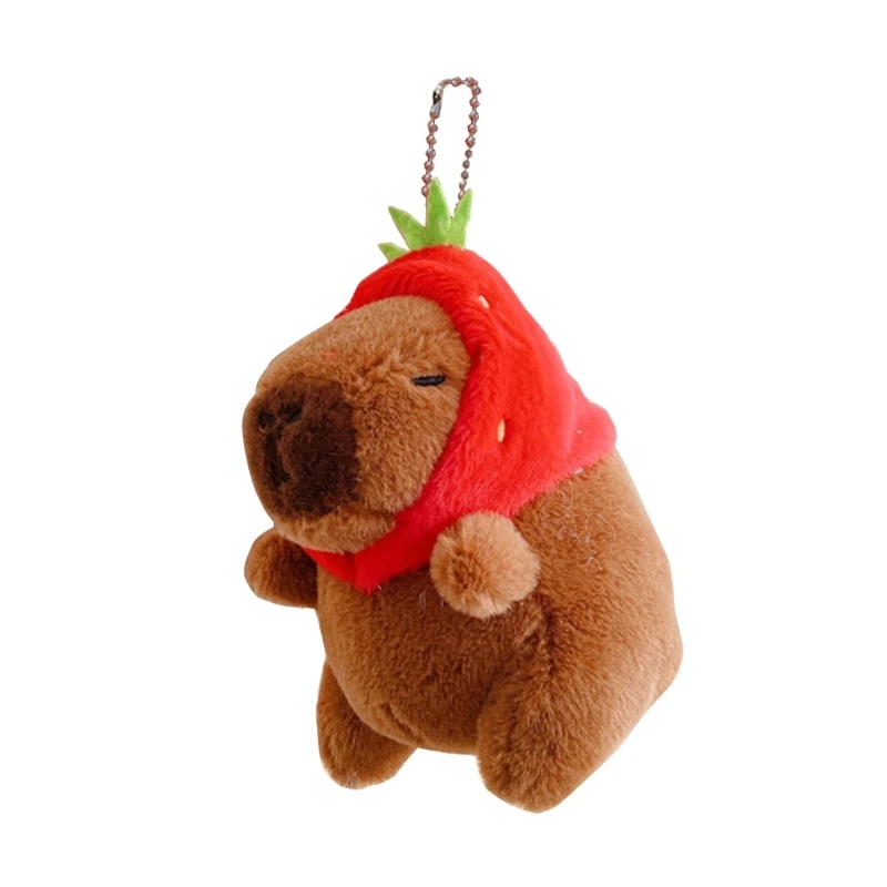 Lindo llavero felpa Capybara dibujos animados, adorno para bolso mujer, decoraciones para bolso escuela, mochila