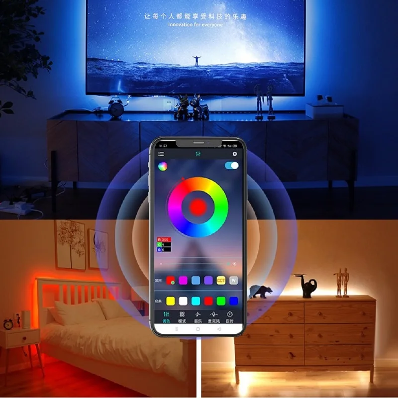 SMD5050 LED Ice Lights Infrared Control LED Strip Light Bluetooth Control TV Backlight Color Change Bedroom Decoration Luces LED