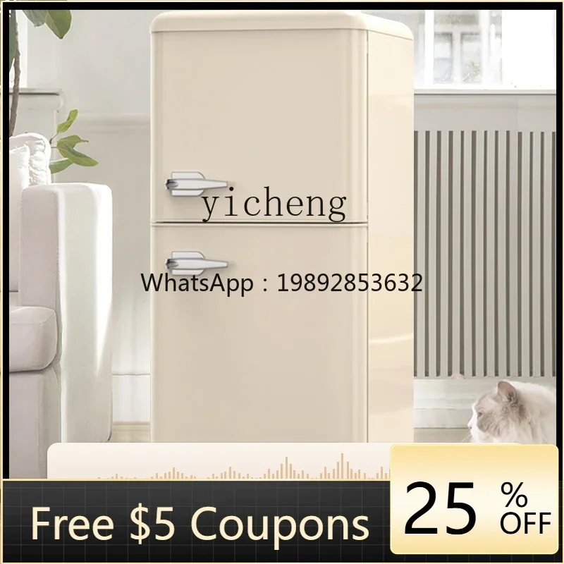 

ZS retro small and medium-sized household double door refrigerated frozen kitchen dormitory