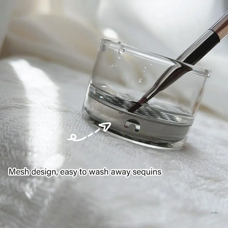 Acrylic Clear Nail Pen Cleaning Cup With Lid For Organizing Glitters Brushes Glitters Cleaning Cup Nail Art Accessories