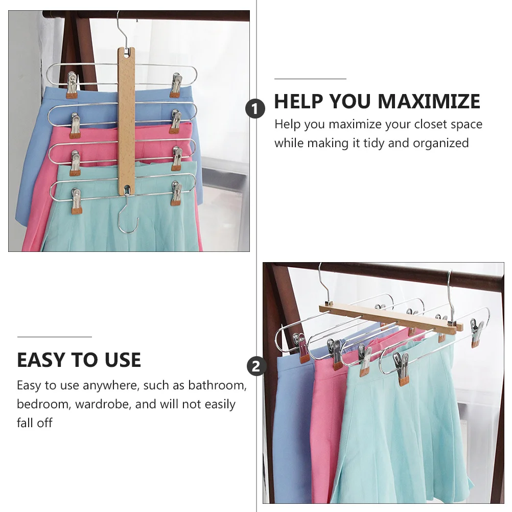 1 قطعة الشماعات كولوتيس تنورة كليب الشماعات متعدد الطبقات السراويل رف ل الجينز خزانة المنظم خزانة تخزين شماعات ملابس