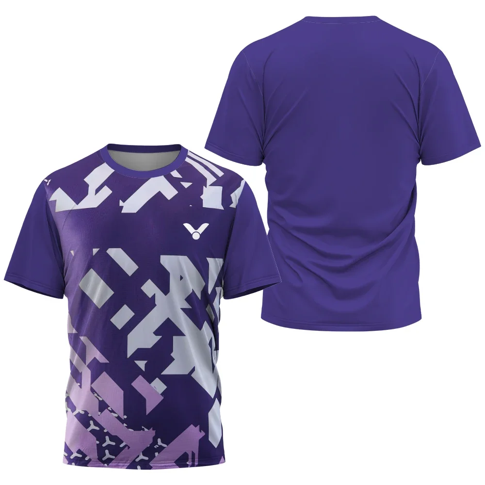 Geometrischer Block 3D-gedrucktes Badminton-Sporttrikot für Herren und Damen, Unisex, schnell trocknend, atmungsaktiv, für Training und Wettkampf, kurzärmeliges Oberteil – Detail 13