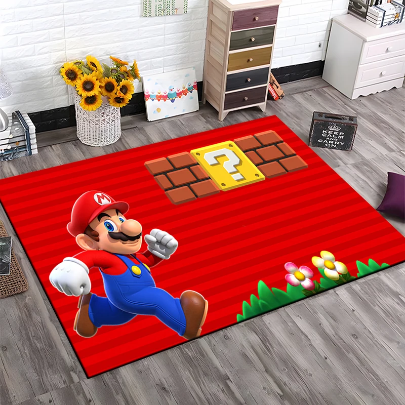 3D Cartoon M-Mario-Bros Game HD Rug Large Carpet Area for Living Room Kid Bedroom Sofa Kitchen Decorate Child Non-slip Floor Mat