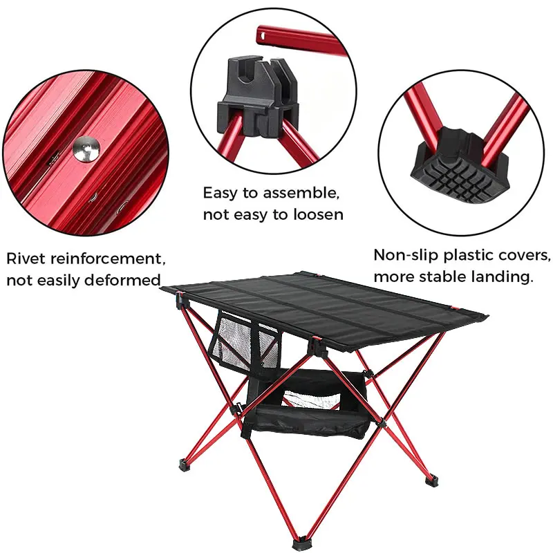 Portable Foldable Table Camping Outdoor Furniture Tables +Storage Pocket Picnic Aluminium Alloy Ultra Light Folding Desk