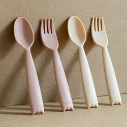 2 sets of baby training complementary food food grade PP fork spoon children dining tableware