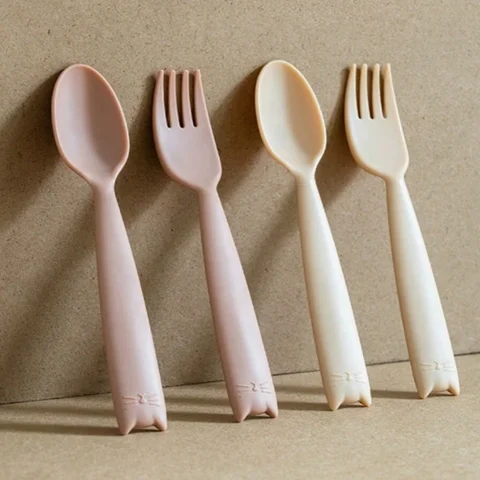 아기 훈련 보완 식품 식품 등급 PP 포크 스푼 어린이 식사 식기 2 세트
