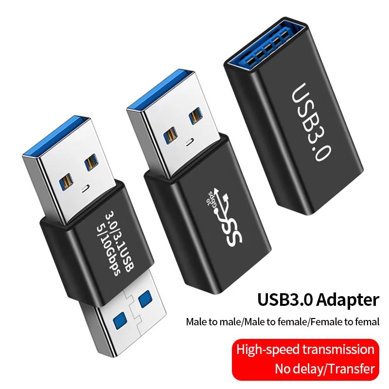 Usb para usb 3.0 adaptador conector 5gbps usb fêmea para macho para fêmea usb adaptador conector cabo extensor para tv ps4 xbox ssd