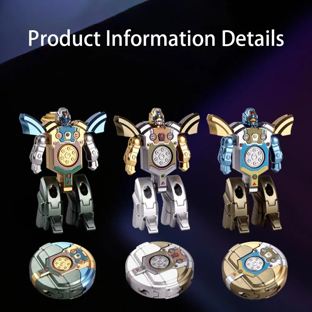 2 In 1 Transformable Fidget Spinner Toy 360 Rotating Ball Deformation Robot Fingertip Gyro For Children'S Christmas Gifts Toys