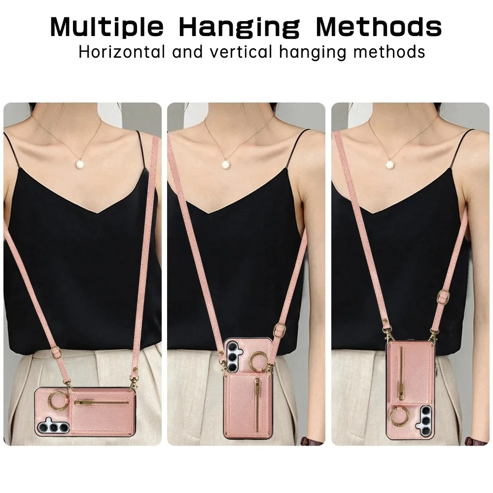 Etui z portfelem na kartę do Samsung Galaxy S25 Ultra S24 S23 FE Plus A55 A25 A35 A56 A36 A26 A16 5G Skórzany pokrowiec