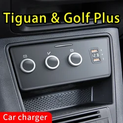 LOYEUANR Car Charger for VW Tiguan Prototype / Golf Plus Cigarette Modified Quick Charging for iPhone Xiaomi HUAWEI Mobile Phone