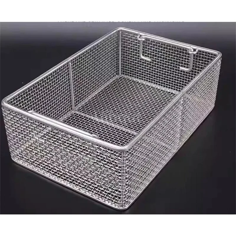 

4mm stainless Steel rectangle square Disinfection frying mesh hole Basket basin High Temperature Filter Screen Metal Net Basket