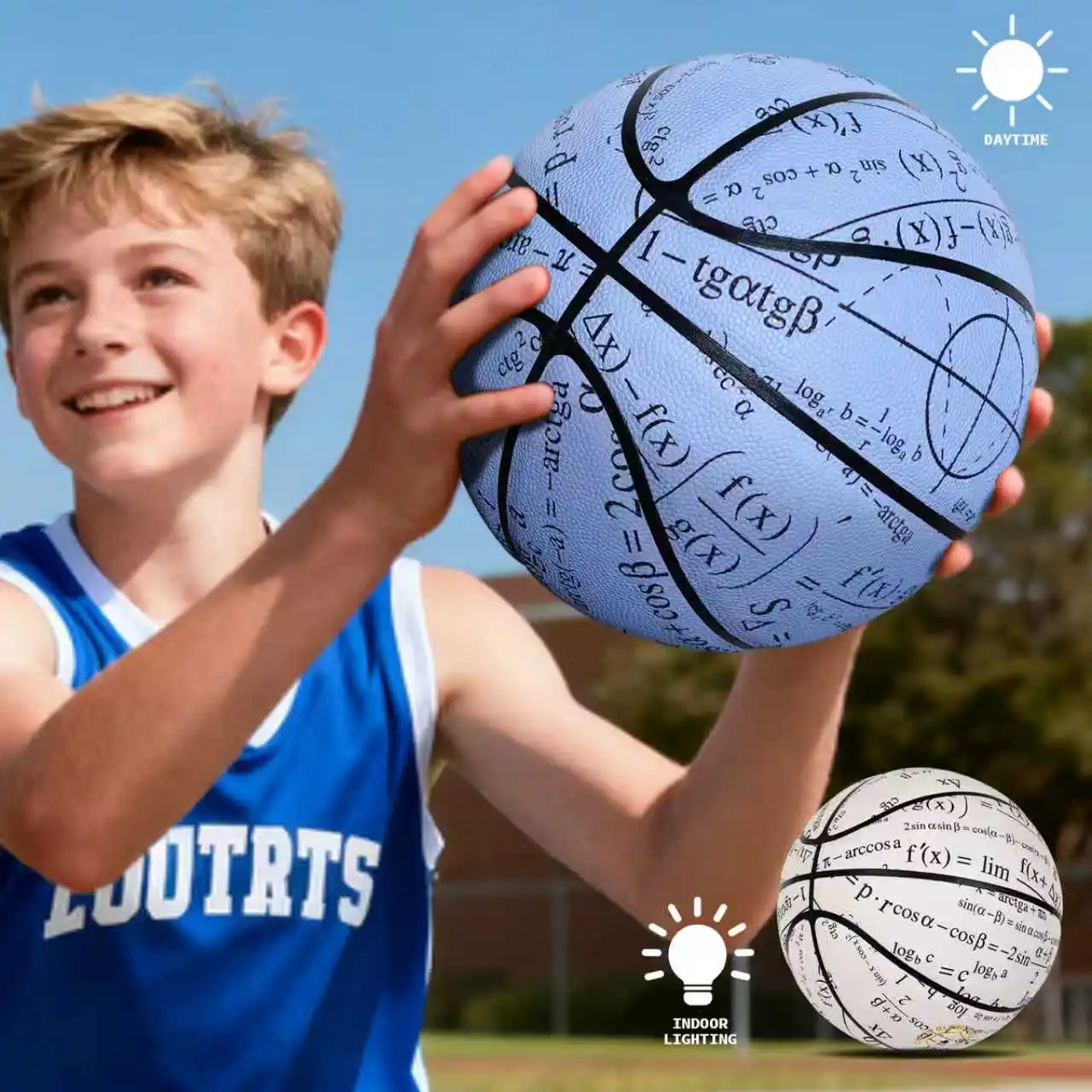 

Official Adult Teenager White To Blue Color-changing Basketball-Size 6/7 Non-slip Game Ball Durable Indoor&Outdoor Ball Gifts