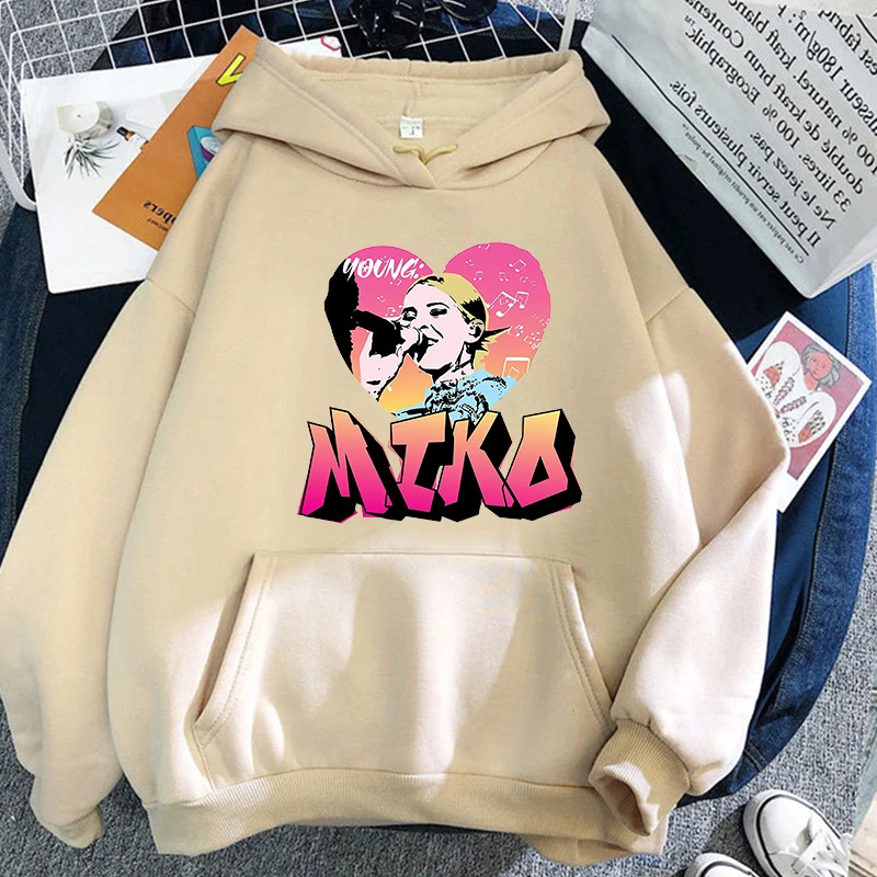 

Young Miko Printed Hoodies Sportswear Men's And Women's Hooded Oversized Hip-Hop Street Casual Pullover Streetwear Long Sleeve