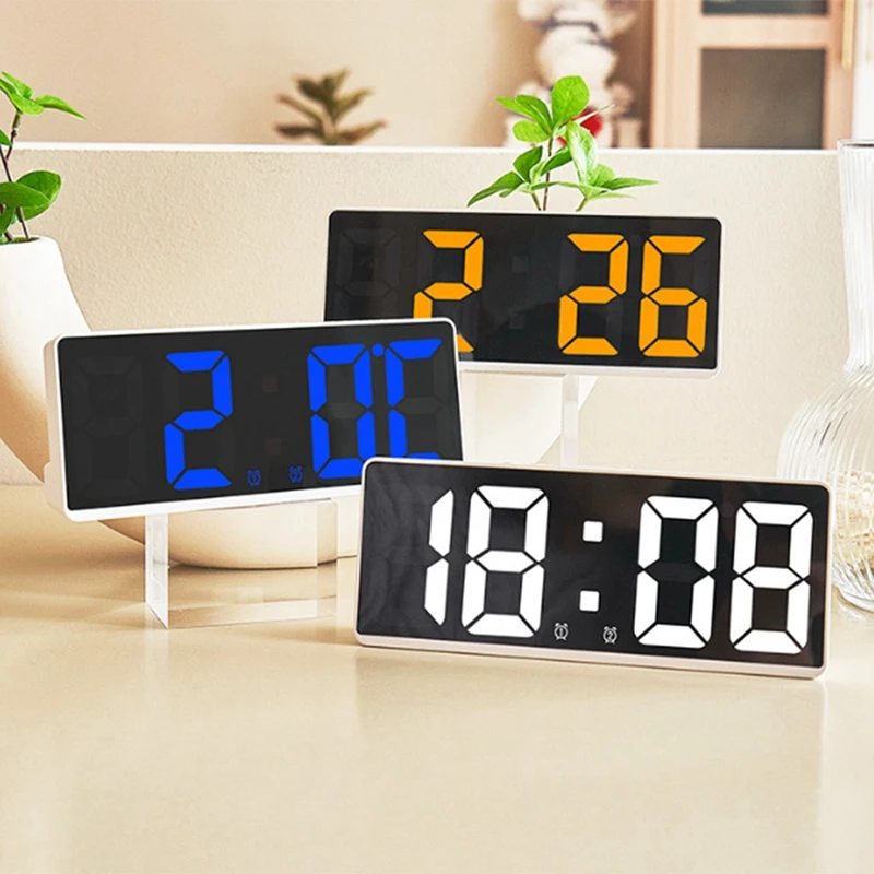 Jam Alarm Digital LED, Jam Alarm Digital sederhana, layar besar, jam kamar tidur, Jam samping tempat tidur
