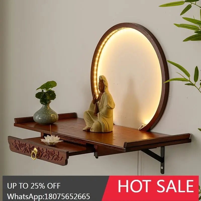 

SGF Wall-Mounted Small Buddha Altar Buddha Shrine Offering Table Incense Case New Chinese Style
