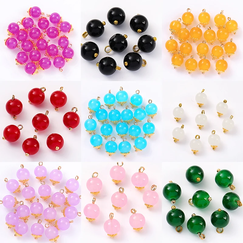 10mm 20pcs Glass Imitation Jade Beads round  Buttons hirt Cuff Sewing Accessories Decorative Designer Buttons New