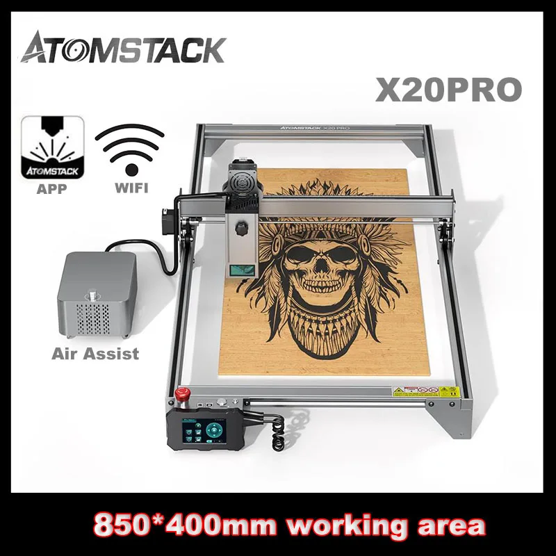 

ATOMSTACK A20 S20 X20 Pro 130W Laser Engraving Machine Wifi Offline Control 850*400mm Area DIY Marking Printer Cutter CNC Router