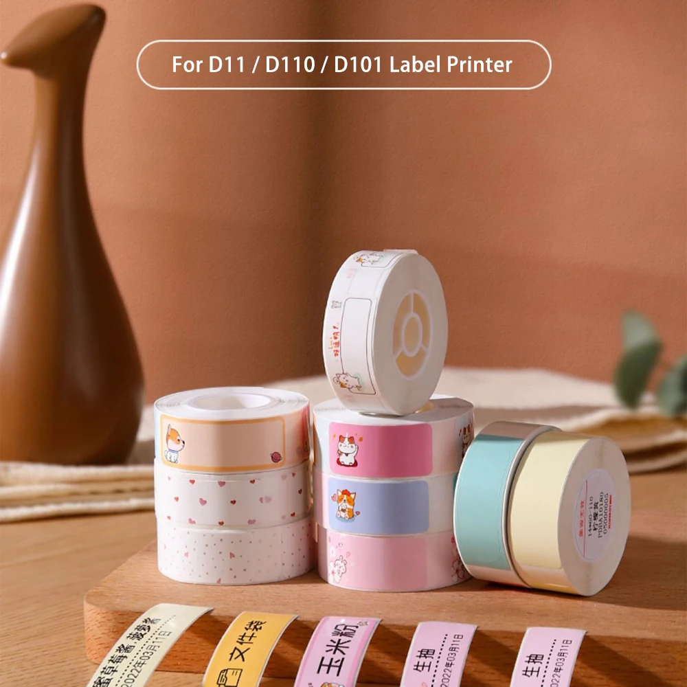 Multicolor D11 Printing Label For Niimbot D11 D110 Wireless Label Printer Waterproof Anti-Oil Tear-Resistant Thermal Label Paper