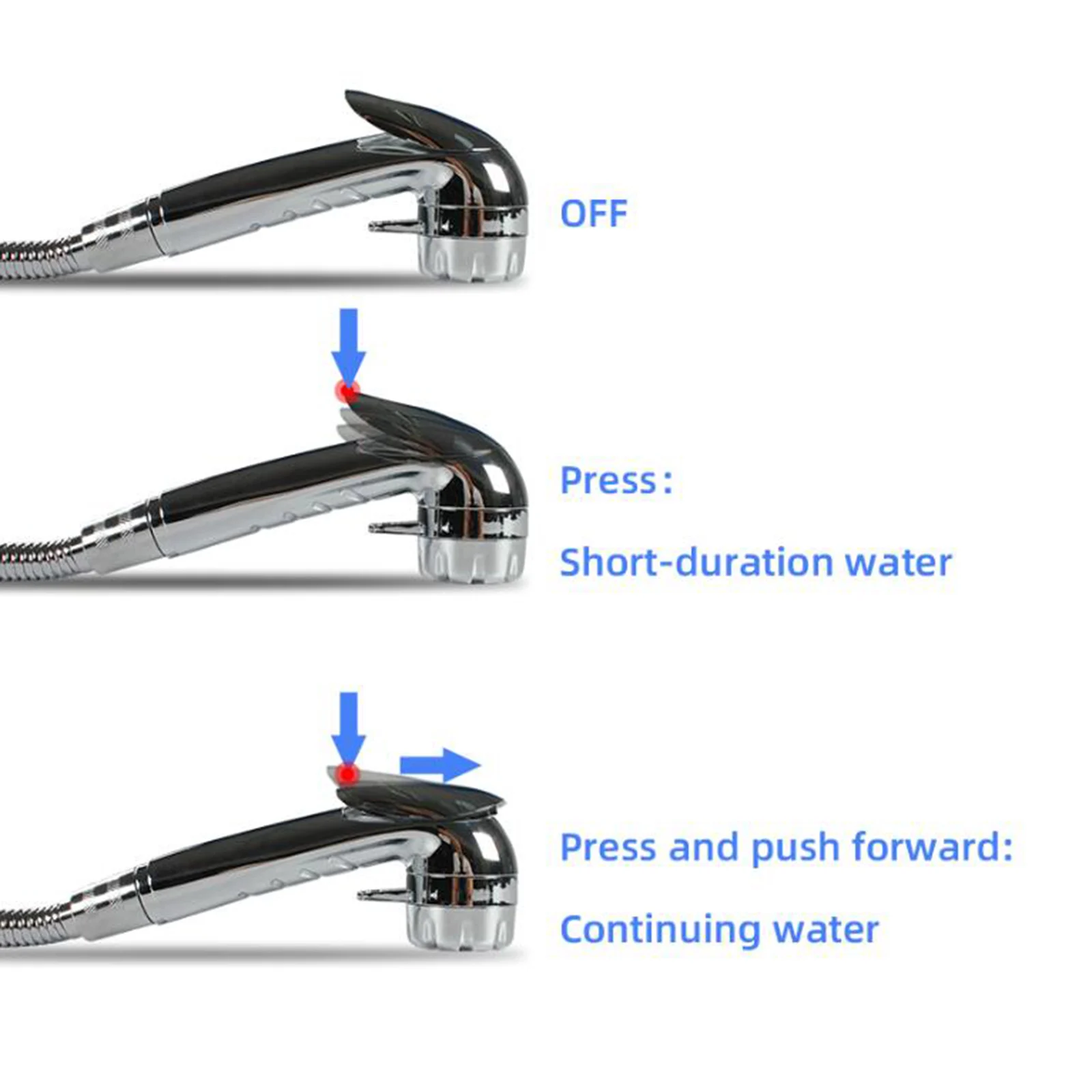 Portable RV Motorhome Shower Kit with Key Lock Diverter Valve Stainless Steel Handheld Sprayer Hose for Travel Trailer Camping