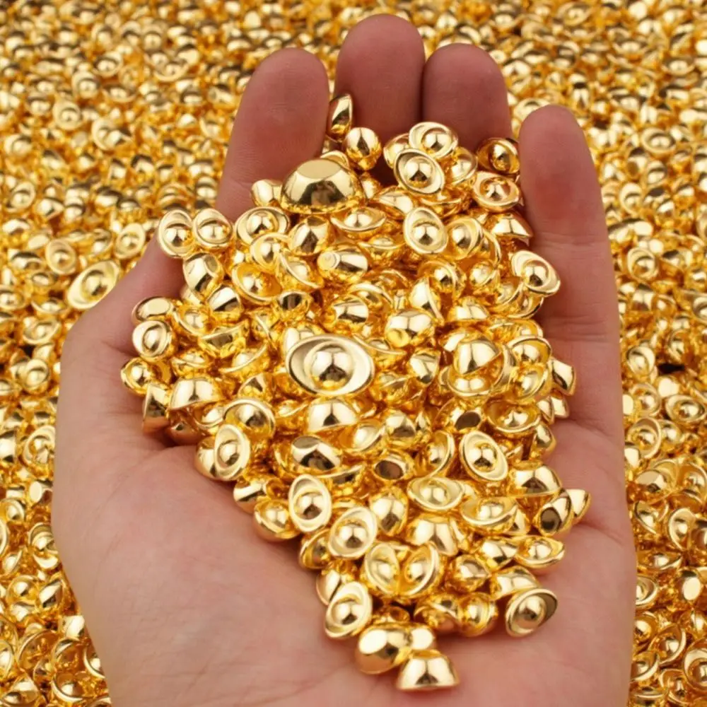 100PCS Gold Mini Gold Dollars Attract Wealth Photo Props Chinese Feng Shui Ornaments Gold Melon Seeds Luck Charms
