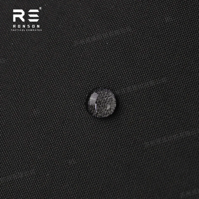 قماش كوردورا مطلي بالبولي أميد 100% من النايلون 500D H01 # معالجة بالأشعة تحت الحمراء السوداء، استخدام متين لمعدات التروس التكتيكية WR+NIR