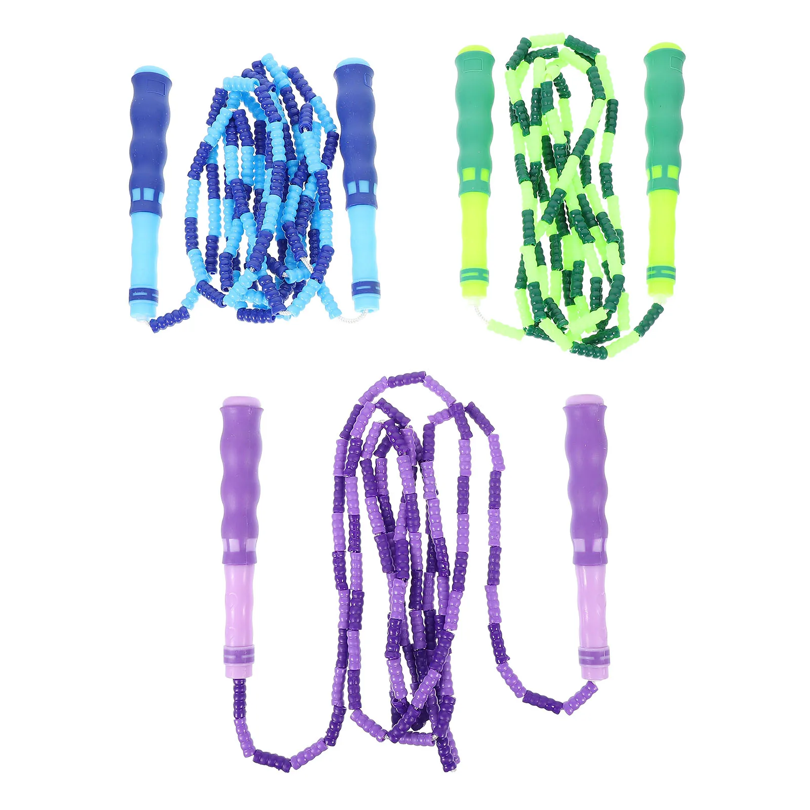 

3pcs Adjustable Beaded Jump Ropes Premium Pvc Skipping Ropes For Fitness Lightweight Portable Exercise Equipment Outdoor Sports