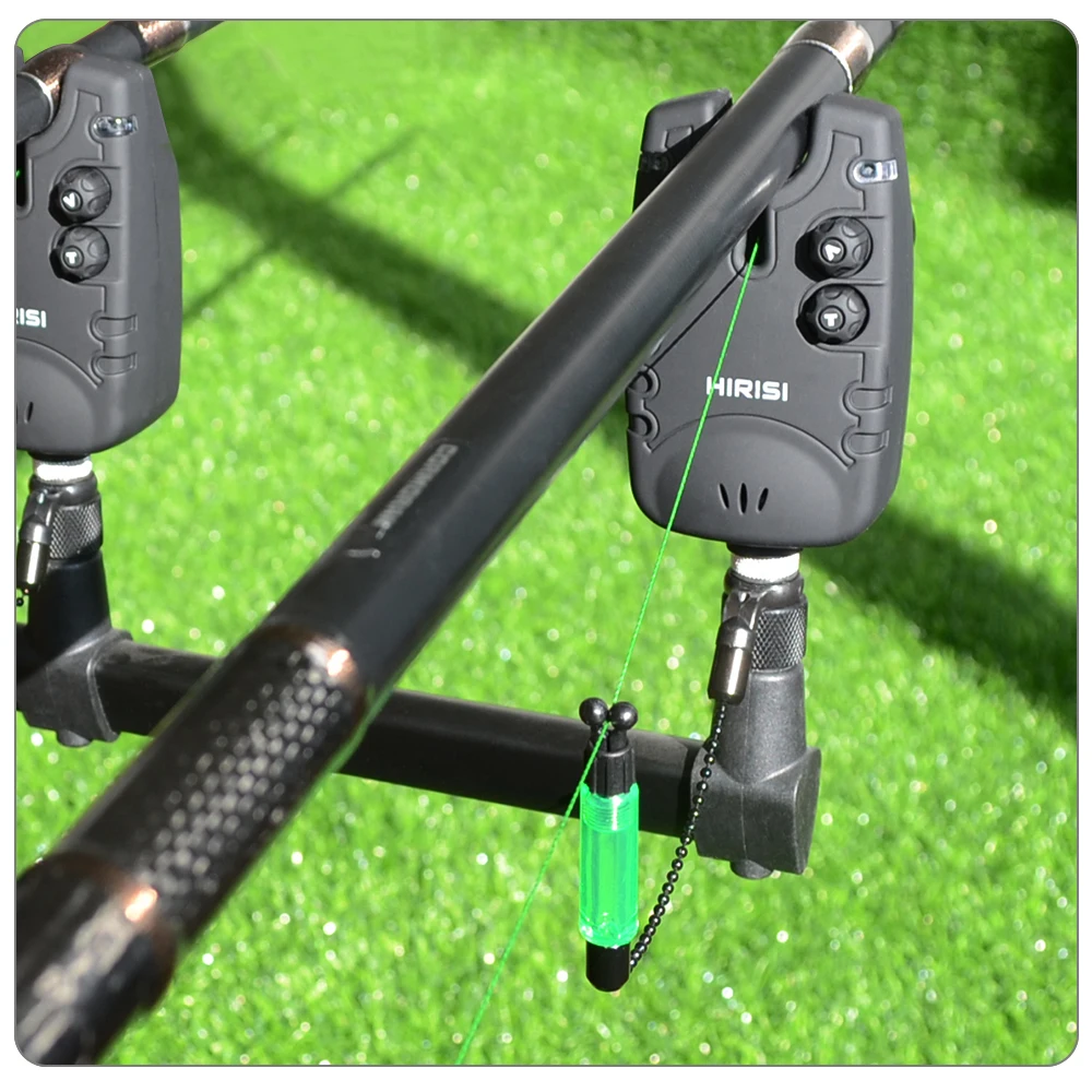 Hirisi Drahtloses Karpfenangel-Alarmset 1+4 Wasserdichter Angelwarnmelder SQ-4 Bissanzeiger – Detail 12