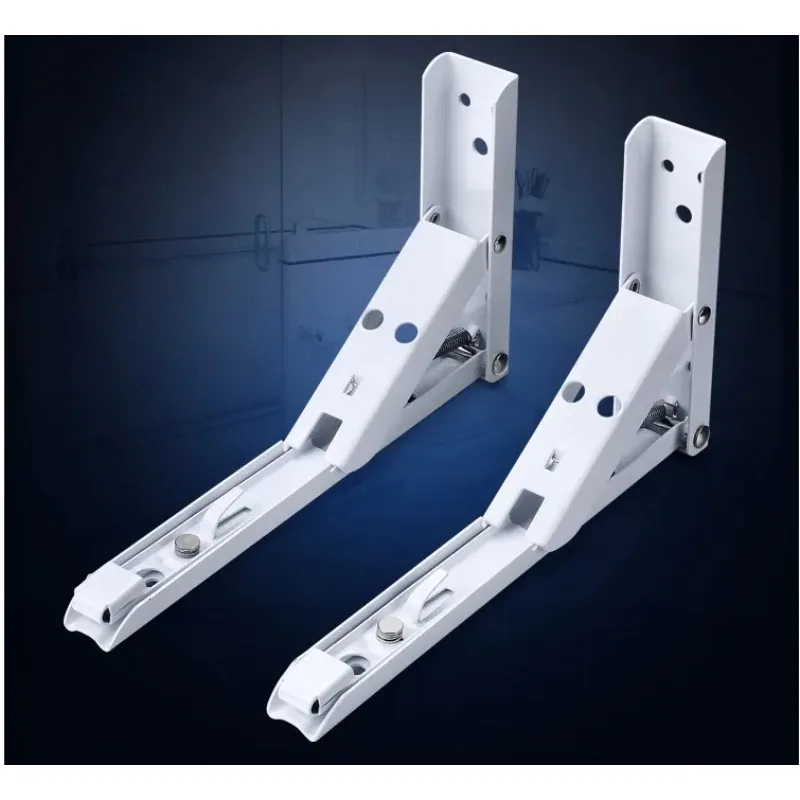 2pcs Folding Shelf Brackets Heavy Duty Stainless Steel Collapsible Shelf Bracket for Table Work Space Saving DIY Bracket