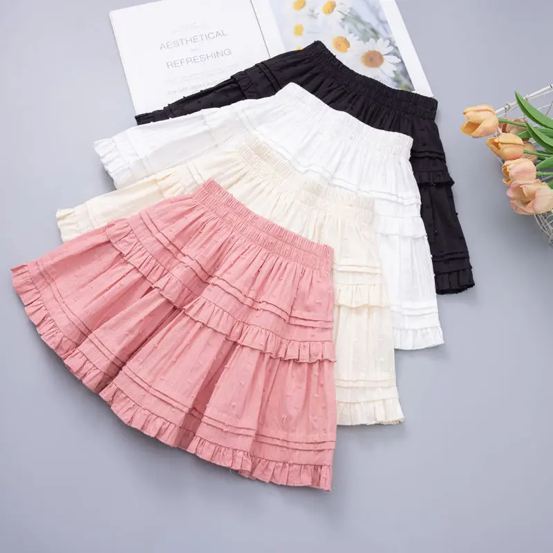 2-13Years Toddler Kids Platted Skirts for Girls Elastic Waist tutu Skirt Children Summer Shorts Skirt 4 5 6 7 8 9 10 11 12