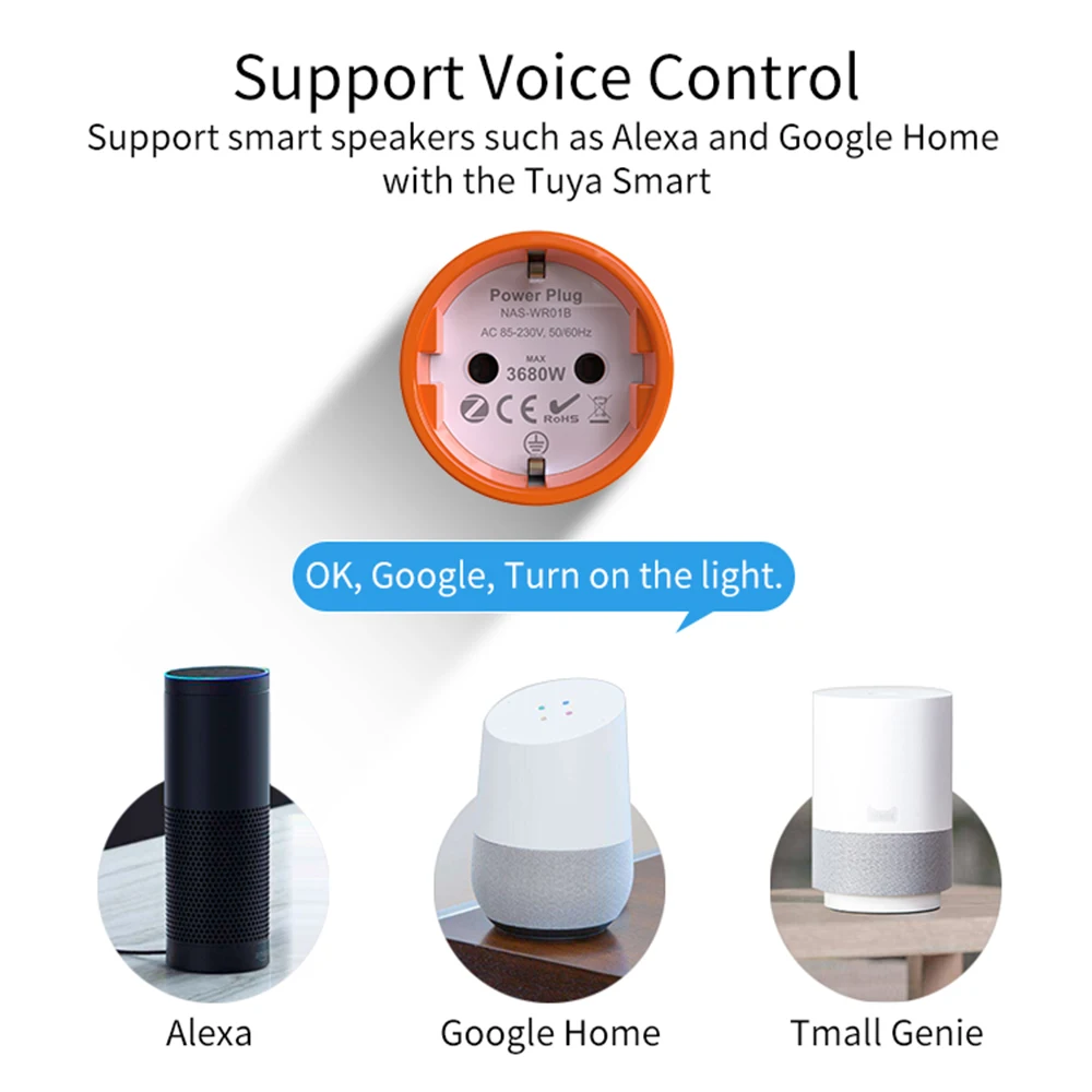 Tuya Smart Zigbee 3,0 Netzstecker 16A EU Steckdose 3680W Meter Fernbedienung Arbeit Mit Alexa Und Tuya Hub – Detail 4