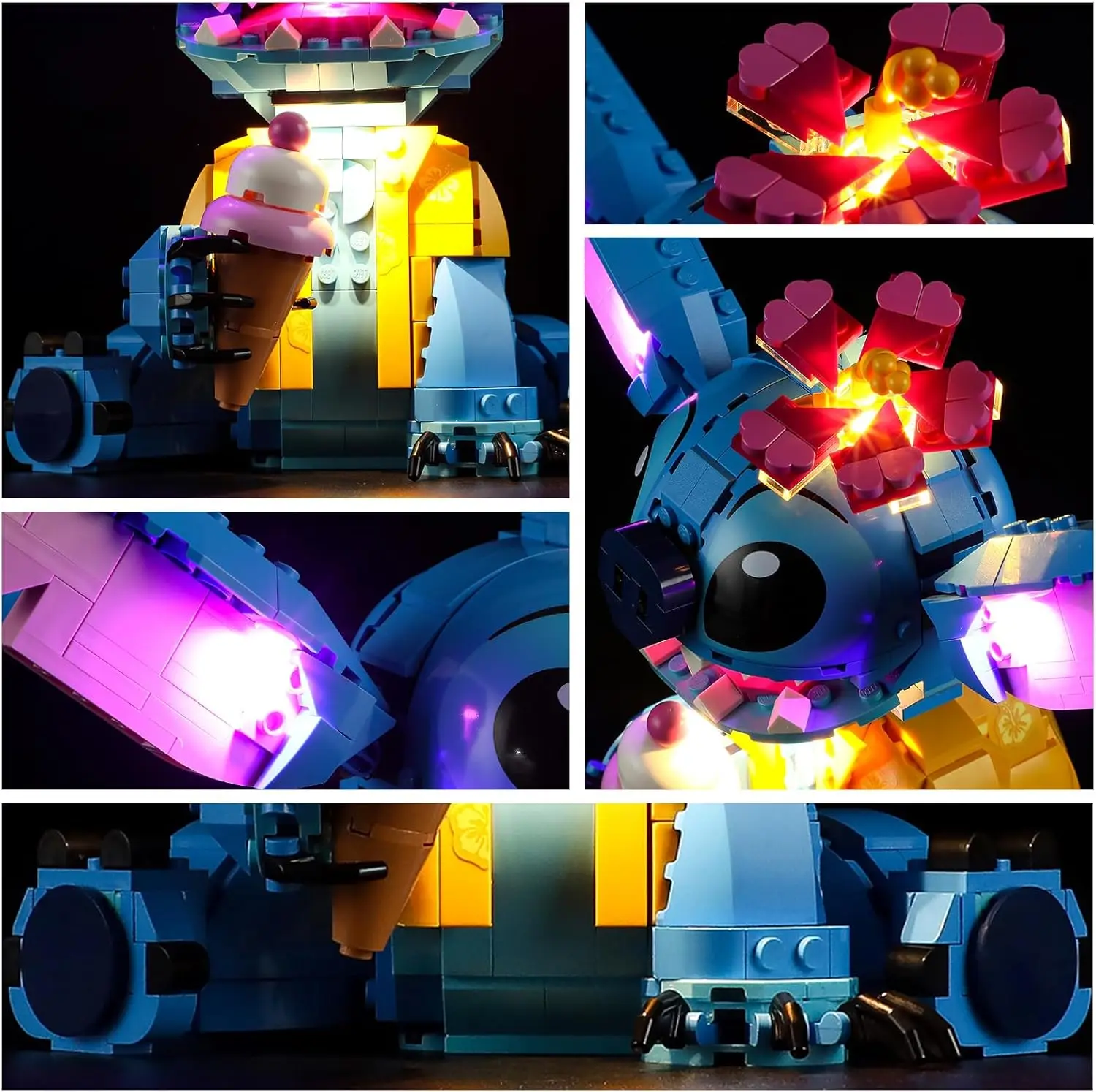 Oświetlenie LED HPROSPER 5V (bez modelu) do LEGO 43249 Disney Stitch Rozświetl swoje klocki Dekoracyjna lampa i pojemnik na baterie