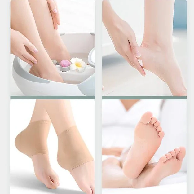 1 Pair Silicon Socks Heel Protector Sleeve Heel Spur Pads Relief Plantar Feet Care Skin Repair Anti-crack Pad Half yard Socks image 4
