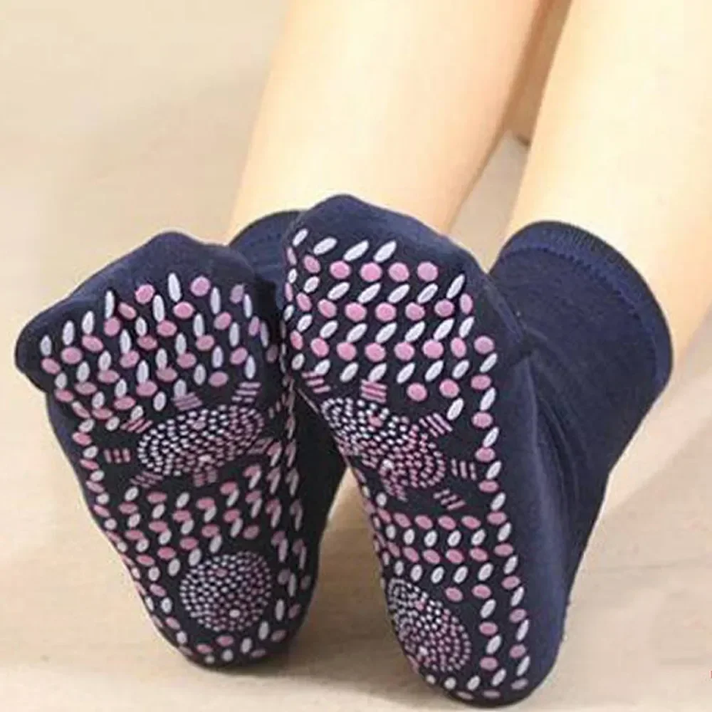 2Pcs/Pair Tourmaline Magnetic Socks Breathable Massager Winter Warm Foot Care Socks Therapy Comfortable Self-Heating Care Socks