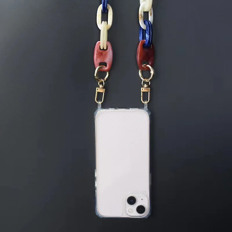 New Color Matte Acrylic Phone Case Chain Women Portable Acrylic Bag Chain For iPhone 14 pro max 13 15 Pro 11 Chain Accessories