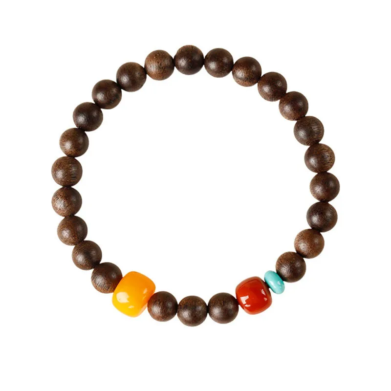 

Natural Vietnamese Nha Trang Agarwood Bracelet Female Submerged Grade Wooden New Chinese Style Jewelry Gifts