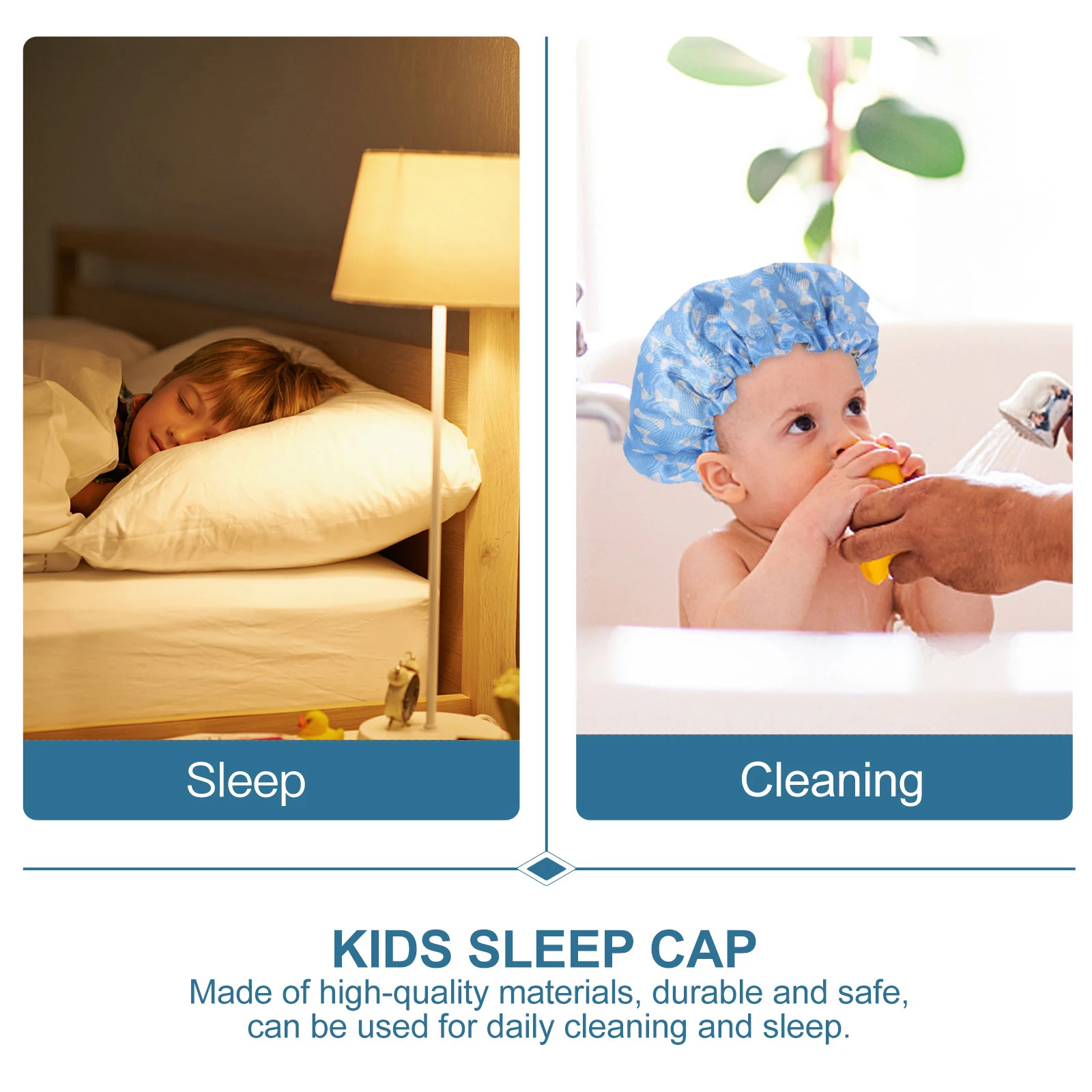 

Adjustable Waterproof Kids Sleep Hat Reusable Bath Shower Cap For Children Cover Headwrap Non Slip Durable Lightweight Home