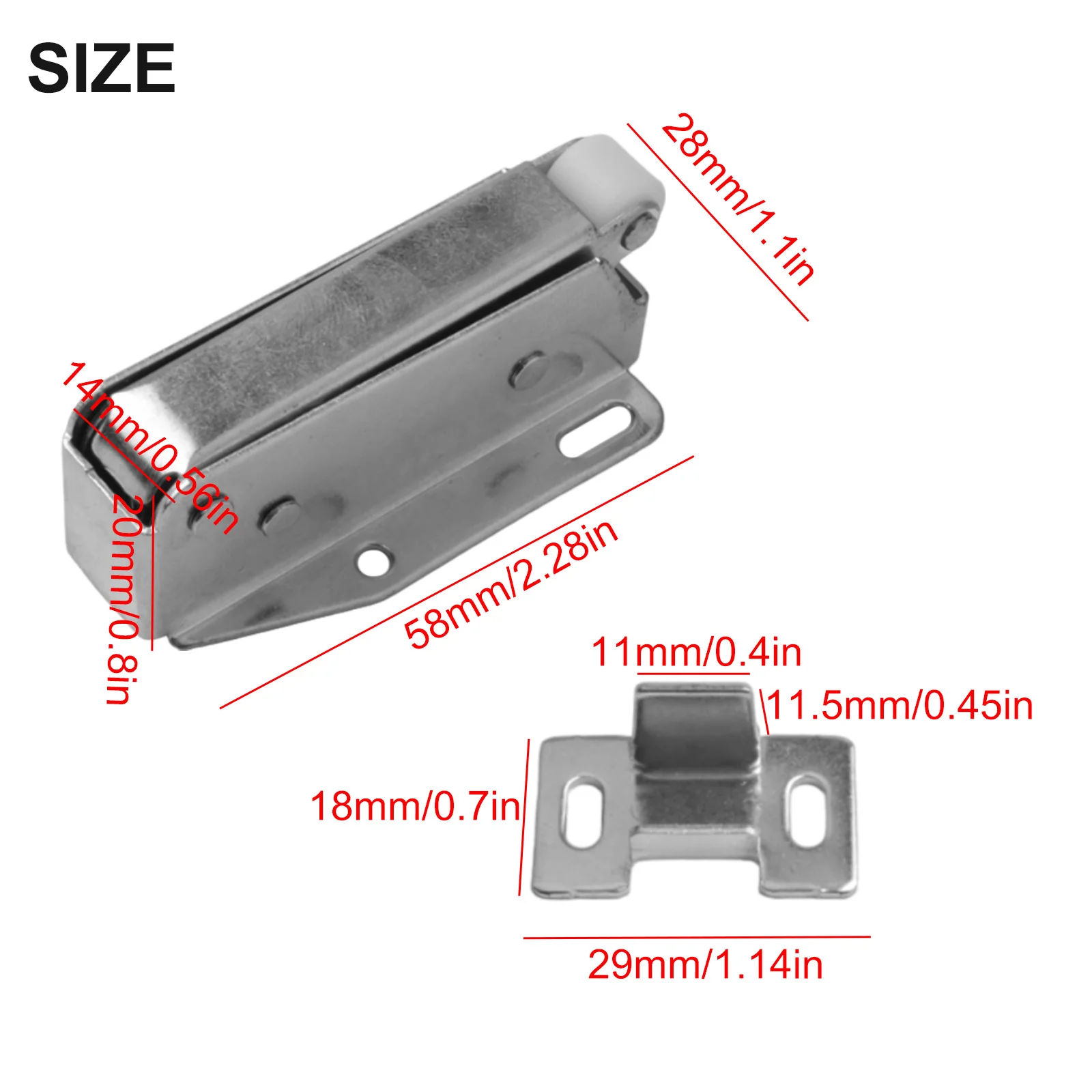 

Защелка для дверцы шкафа, автоматическая пружинная защелка, холоднокатаная сталь, простая в использовании, нейлоновый материал, прочная и надежная