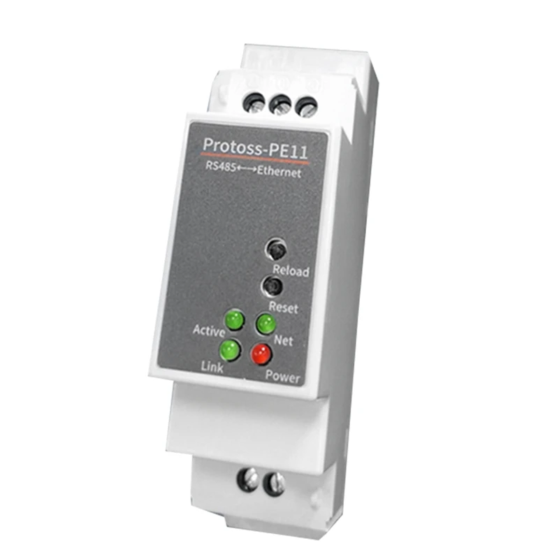 1 Parça DIN-Ray Seri Bağlantı Noktası RS485 Ethernet Dönüştürücü Sunucu Protoss MQTT PE11-H Desteği Modbus TCP RTU Beyaz