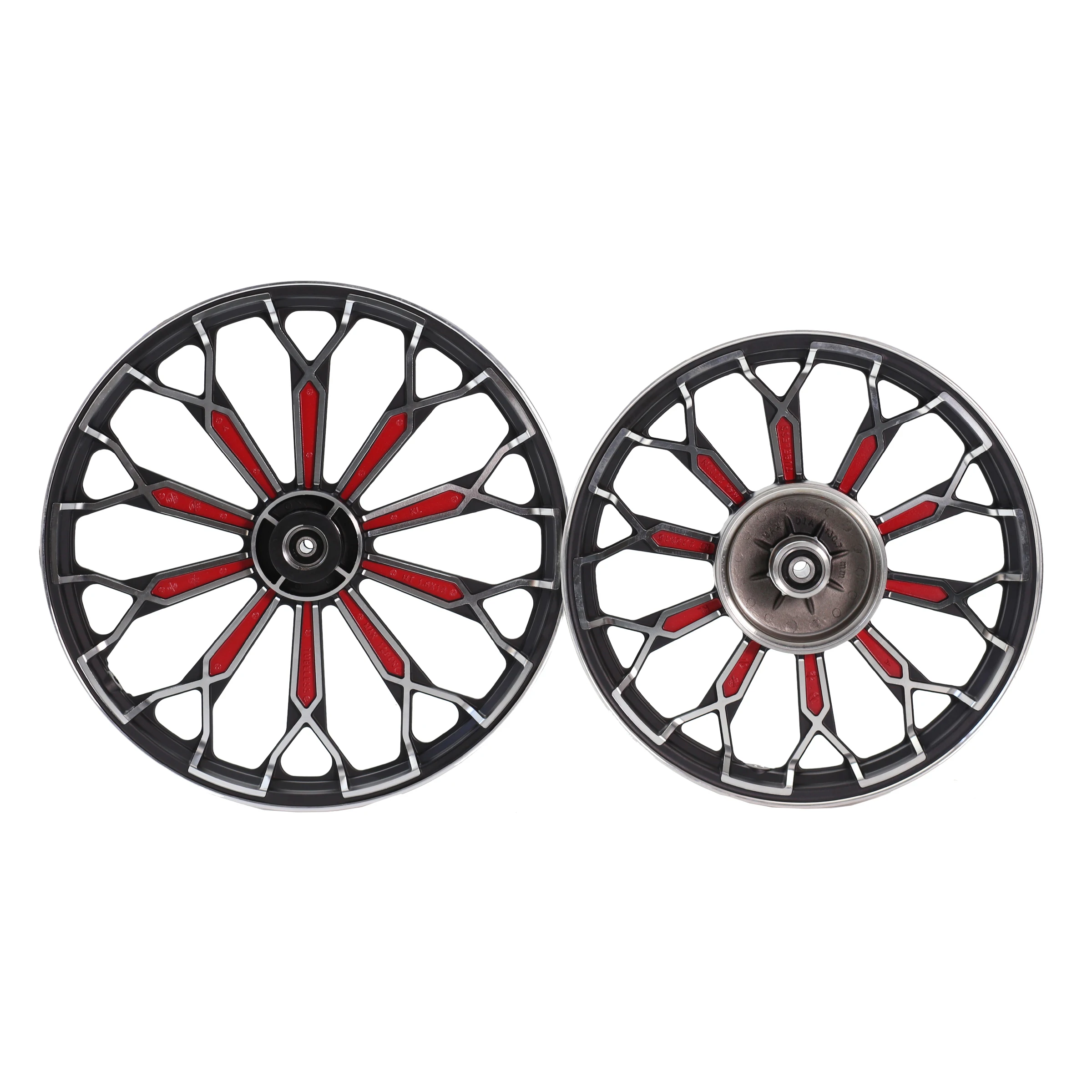 

2pcs/set motorcycle super motorcycle aluminum rim black rim set red spokes, color can be customized, high quality and low price