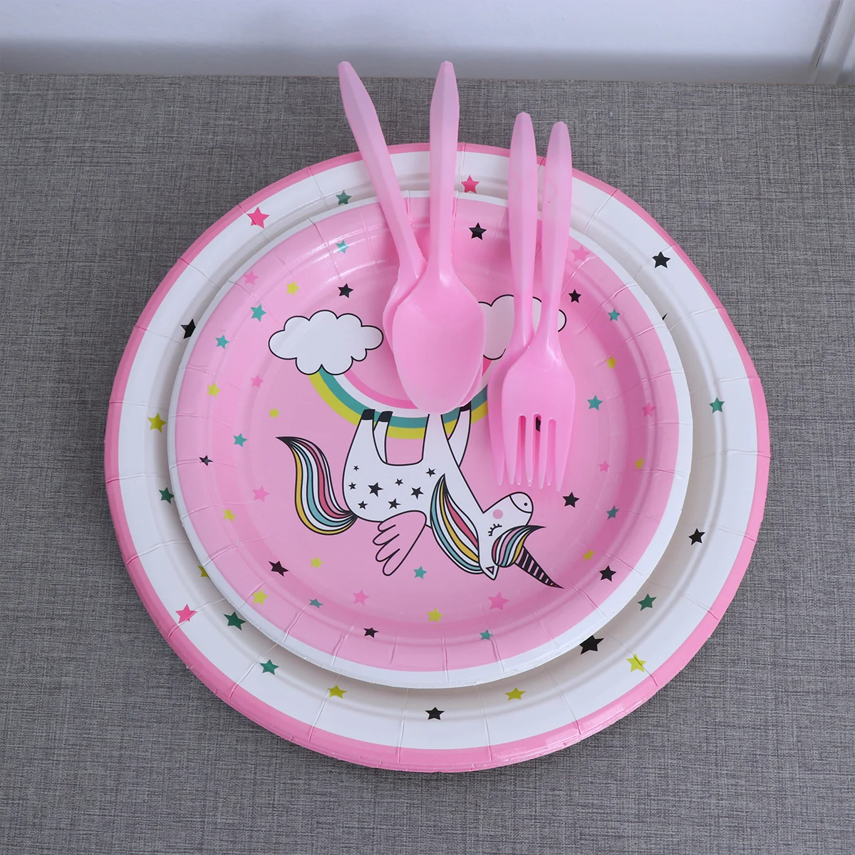 

96pcs Disposable Party Set Napkins Paper Plates Paper Cup Unicorn Themed Tableware Set Party Supplies for