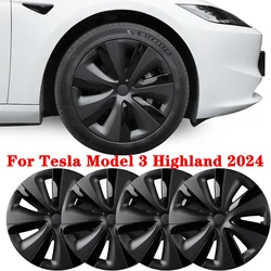 4PCS 18 Inch Hubcaps For Tesla Model 3 Highland 2024, Storm Two Tone Style Wheel Covers Hub Caps Replacement Rims Protector