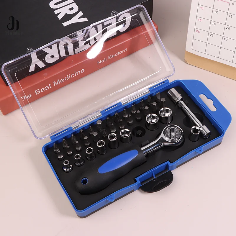 38pcs/set Socket Wrench Set Wrench Tool Set Compact Steel Sturdy For Furniture Fixing Tool