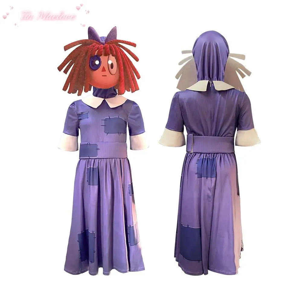 Kids Halloween Costumes Anime Digital Circus Pomni Cosplay Clothing Girls Boys Bodysuit Cartoon Carnival Birthday Gift  Adult