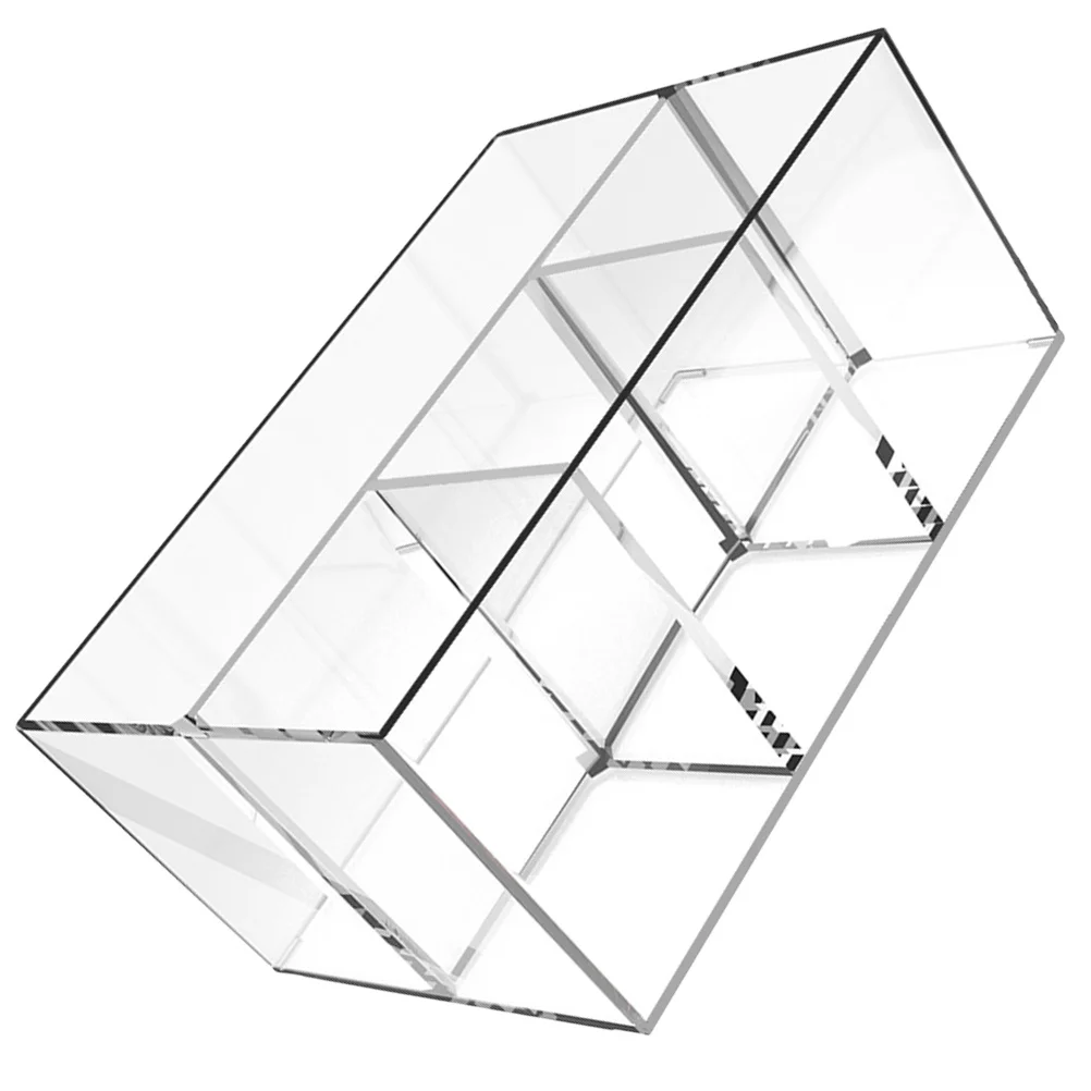 

Compartment Makeup Brush Holder Transparent Desktop Organizer Pen Holder Cosmetics Stationery Storage Container