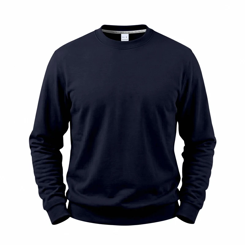 Einteiliger, locker sitzender, klassischer, mit Fleece gefütterter Rundhals-Langarm-Sweatshirt für Herren, warmes, winddichtes, lässiges Winter-Oberteil – Detail 40