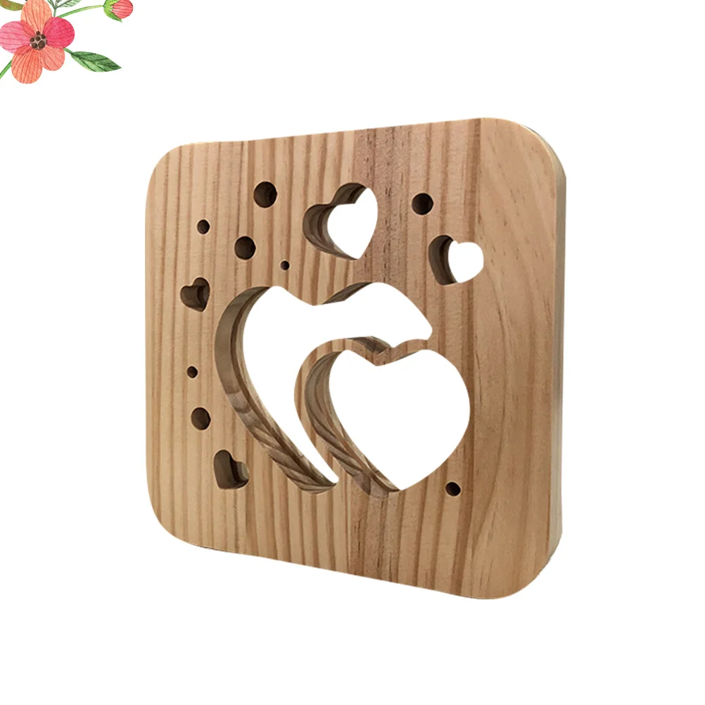 

Wooden Hollow Night Light Fashionable Warm Lighting for Bedroom Corridor Leisure Entertainment Perfect Gift for Any Occasion