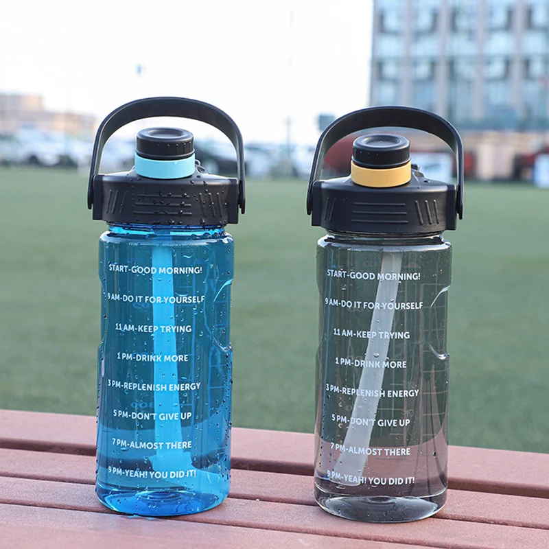 3 Liter Water Bottle with Straw 2L 1L Large Big Motivational BPA Free  School gym Sports Drinking Bottle - AliExpress 15