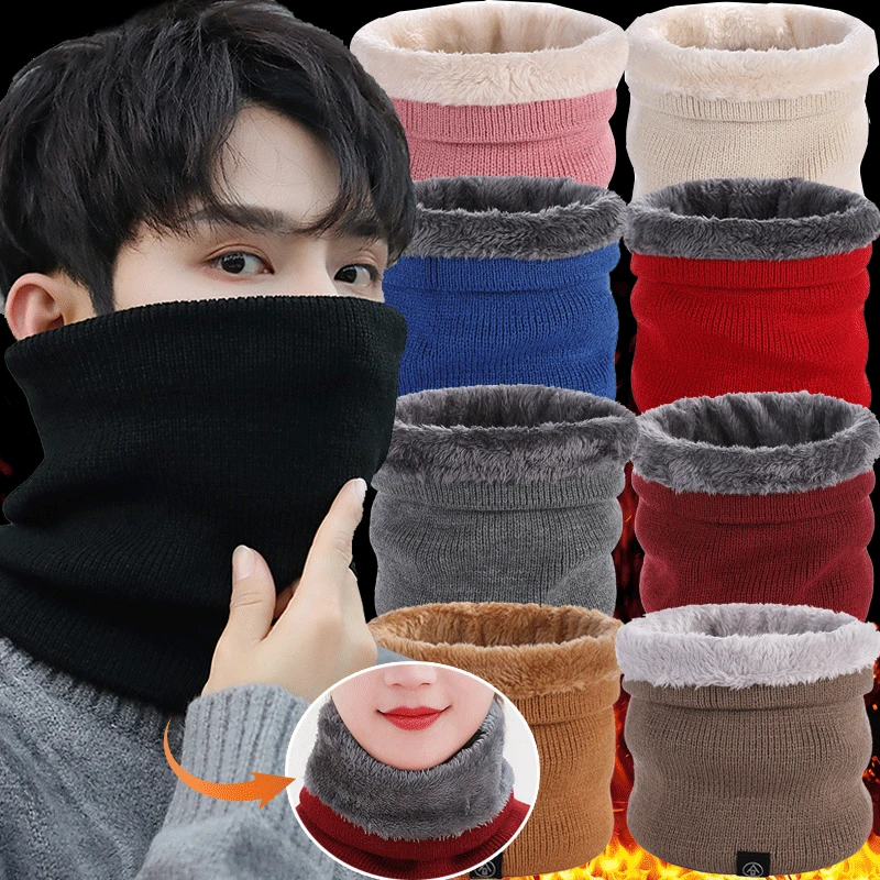 Fashion Soft Knitted Neck Warmer Sport Scarf Women Men Face Cover Winter Skating Running Warm Scarves Thick Cold-proof Collar